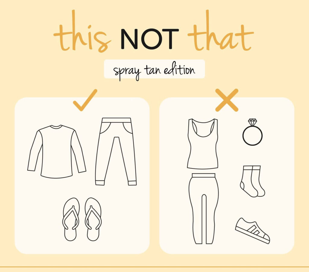 what to wear after a spray tan infographic